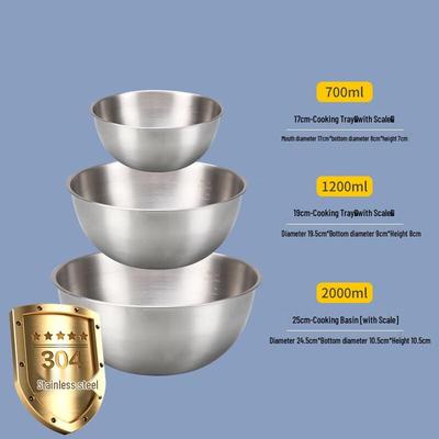 304 Stainless Steel Multi-function Mixing Bowl Set with Scale