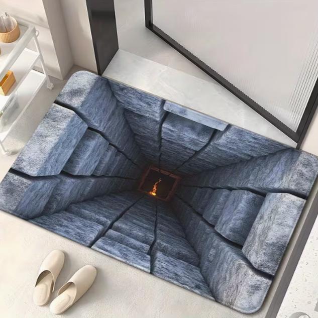 

Realistic Optical Illusion Floor Mat with Black Hole Illusion Depth Effect Use Hand Modern Illusion for Entryway Hallway Carpets 30x50cm
