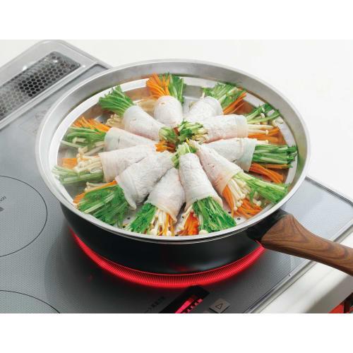 Kakusei Frying Pan Steamer, Steamed Food, Diameter 30.6cm X Height 15.9cm, Shikisai (Four Seasons Colors), FSC-09
