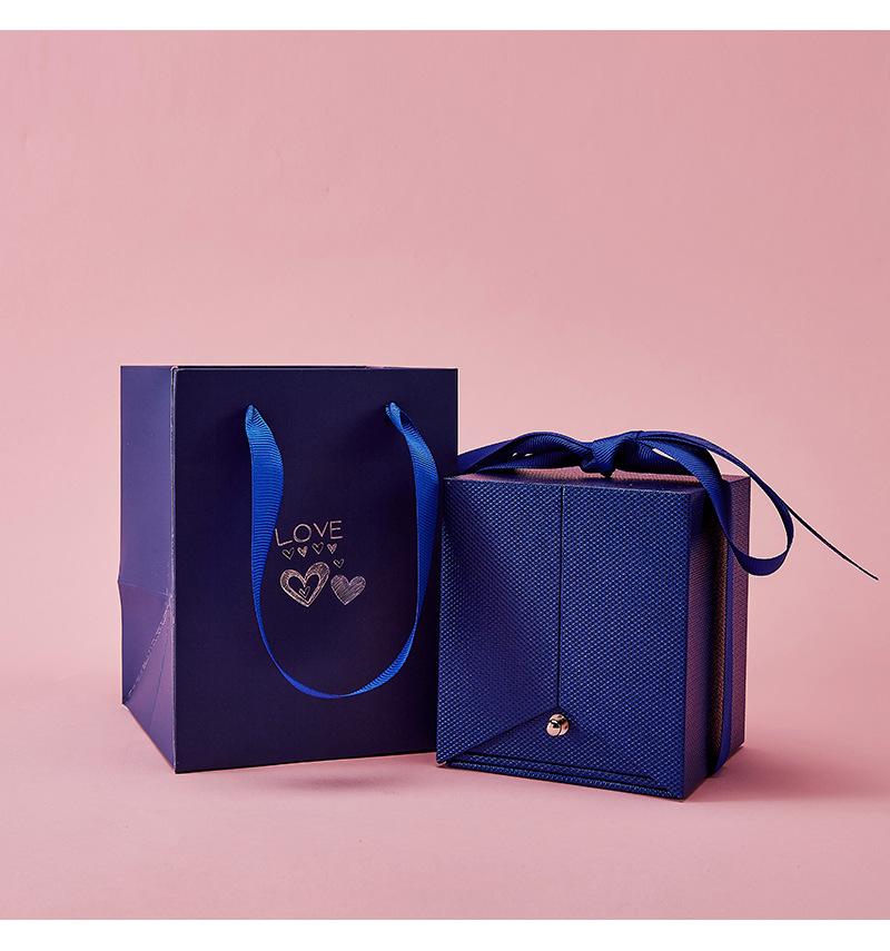 Valentine's Day Rose Gift Box Jewelry: Bow Acrylic Earrings, Ring, and Pendant Set