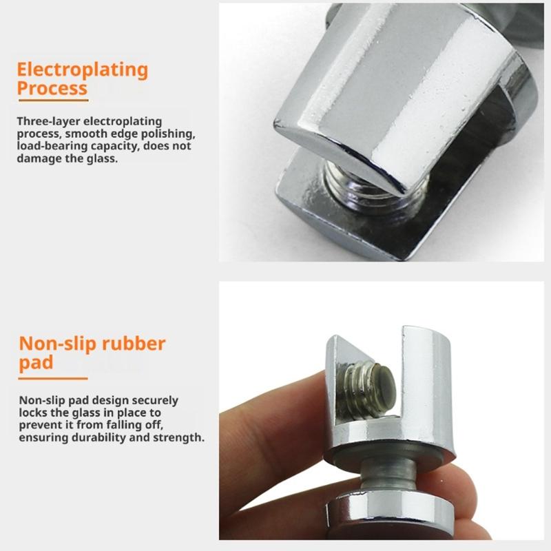 Glass Support Fitting Round Base Mount Hardware Simple Installation for Cabinets Shelves Display Racks and Corner Installation Work