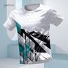 Men Fashion Colorful Stripe 3d Printed T-shirt Oversized Casual Sports Tops Soft Slightly Elastic Breathable 3D Printed Short Sleeve T-shirt