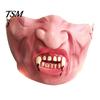 Home Celebration Accessories Latex Halloween Half Face Masque for Adults, Scary Horror Party Comfortable Cushion with Elastic Strap Cosplay, Carnival