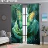 2pcs   Upscale Curtains 2D print Green Butterfly & Blooming Rose Versatile 100% Polyester (without rod) Stuff Clearance Perfect