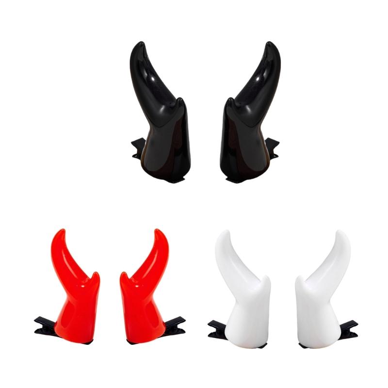 Anime Hair Clip Antler Halloween Horn Flat Clip Halloween Hairpin Antler Elegant Hair Clip for Cosplay