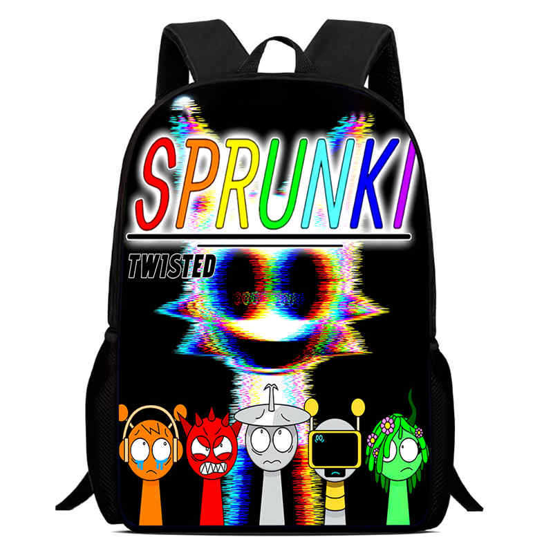 Girlsiii Shoes Unisex Kids Rhythm Box Sprunki Game Anime Backpack Student School Bag Computer Bag
