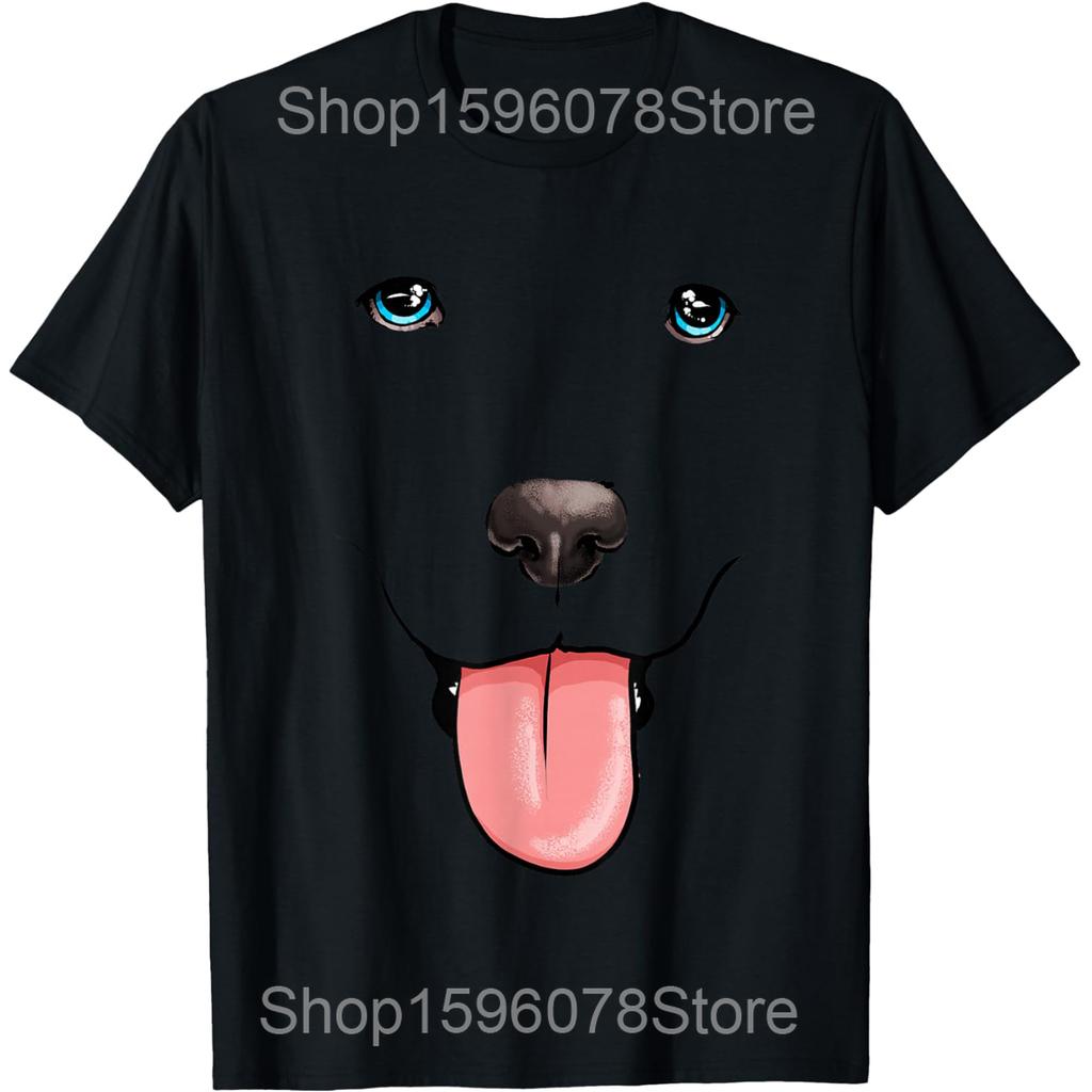 Labrador Gesicht Lab Hund Ich Liebe Meinen Labrador T-Shirts Herren Reine Baumwolle Humor Streetwear T-Shirt Kurzarm Unisex Lockere Kleidung