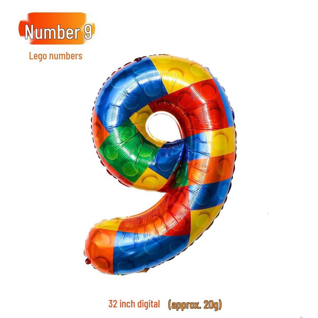 32-Inch Gradient Color Aluminum Foil Number Balloons - US Version