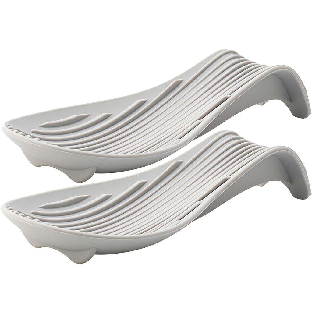 2pcs Creative Silicone Tray Set Kitchen Spatula Soup Spoon Holder Thickened Household Kitchen Utensils with Insulated Spoon Pads