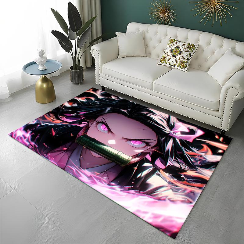 Cartoon Demon Slayer Anime Kamado Nezuko Tanjirou Carpet Rug for Playroom Bedroom Living Room Sofa Home,kid Non-slip Floor Mat