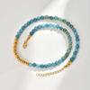 Trendy Colorful Natural Stone Necklace for Women, Stainless Steel Beads Chain Charm Necklace, Waterproof Bohemia Jewelry Gift