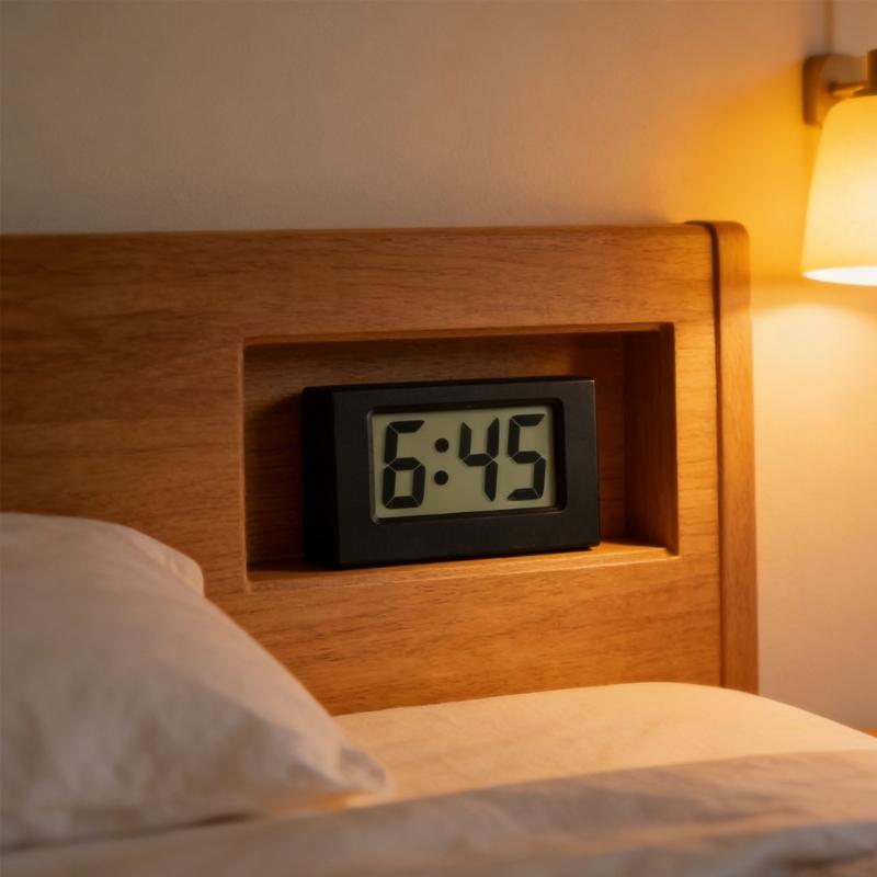 Mini Digital Clock for Car Dashboard,Battery Operated & Clear LCD Screen Time Display,Small Desk Clock for Bathroom