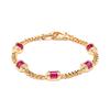 Bracelet - LUXENTER - Kansha - Ruby Zirconia - 18K Gold Plated - Red Color