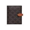 Triomphe Gold Logo Print Leather Trim Pouch Men Pouch Brown 4M3262AKL-04LU