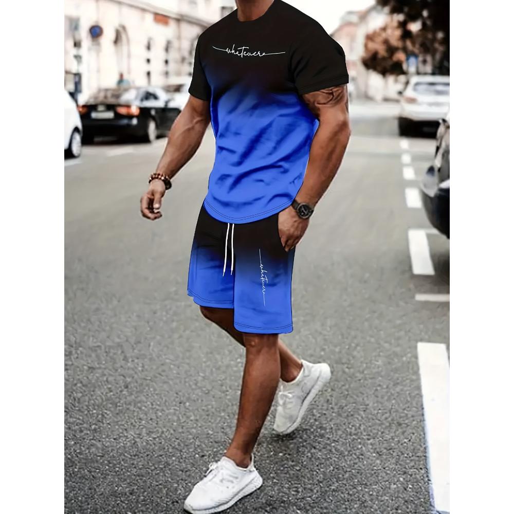 Men's Short-sleeved Shorts Casual Suit Fashionable Simple Sports Suit Comfortable Breathable Unisex Sports Clothing