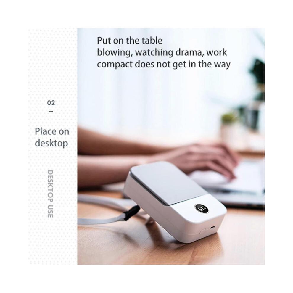 Tragbarer Neuer Mini-Nackenventilator USB-wiederaufladbar mit Powerbank Handventilator Schreibtisch Verstellbarer Ventilator Luftkühler