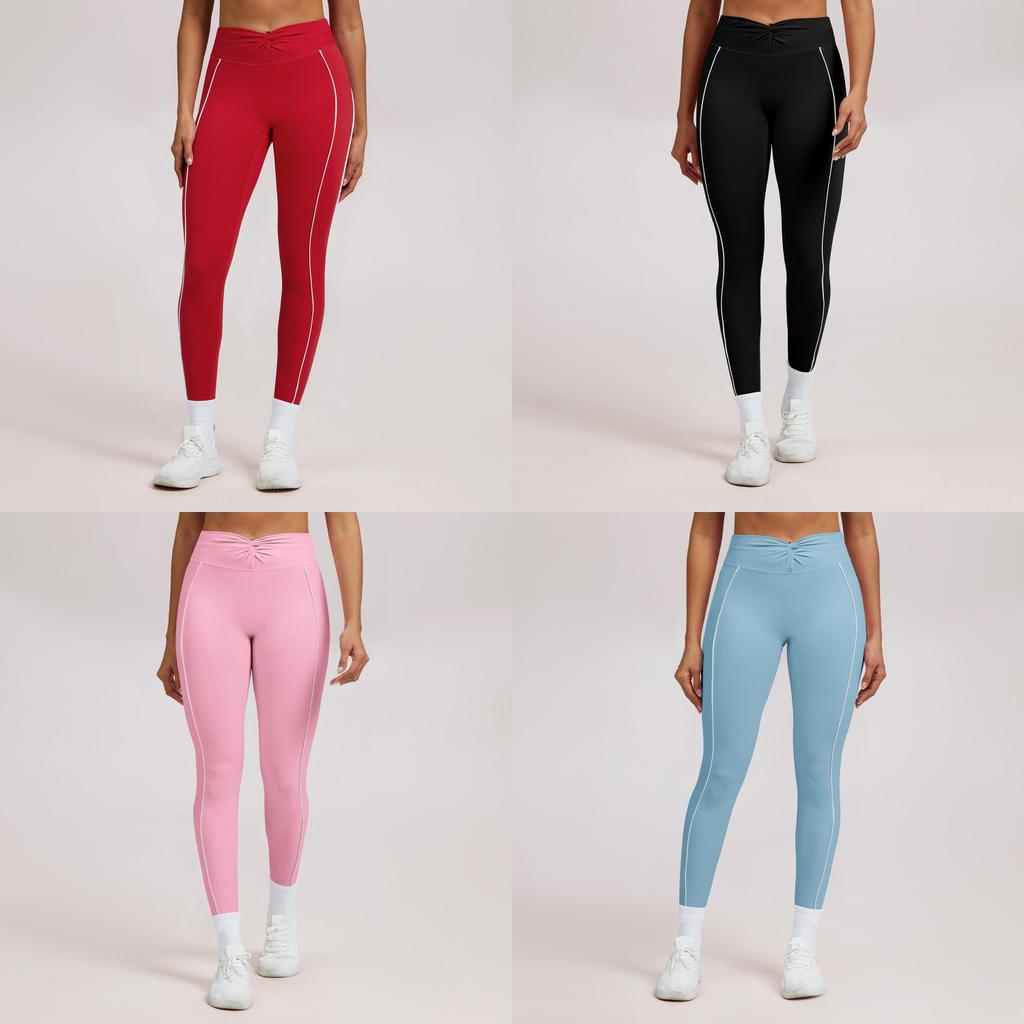 High Waist Yoga Pants With Knitted Nylon Fabric For Fitness And Running For Women