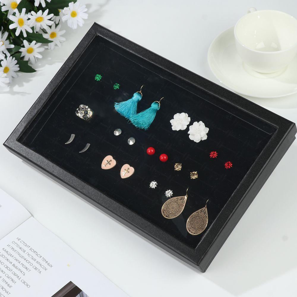 Luxury Show Case Container Women Earring Storage Case Jewelry Display Organizer Ring Box Tray Holder