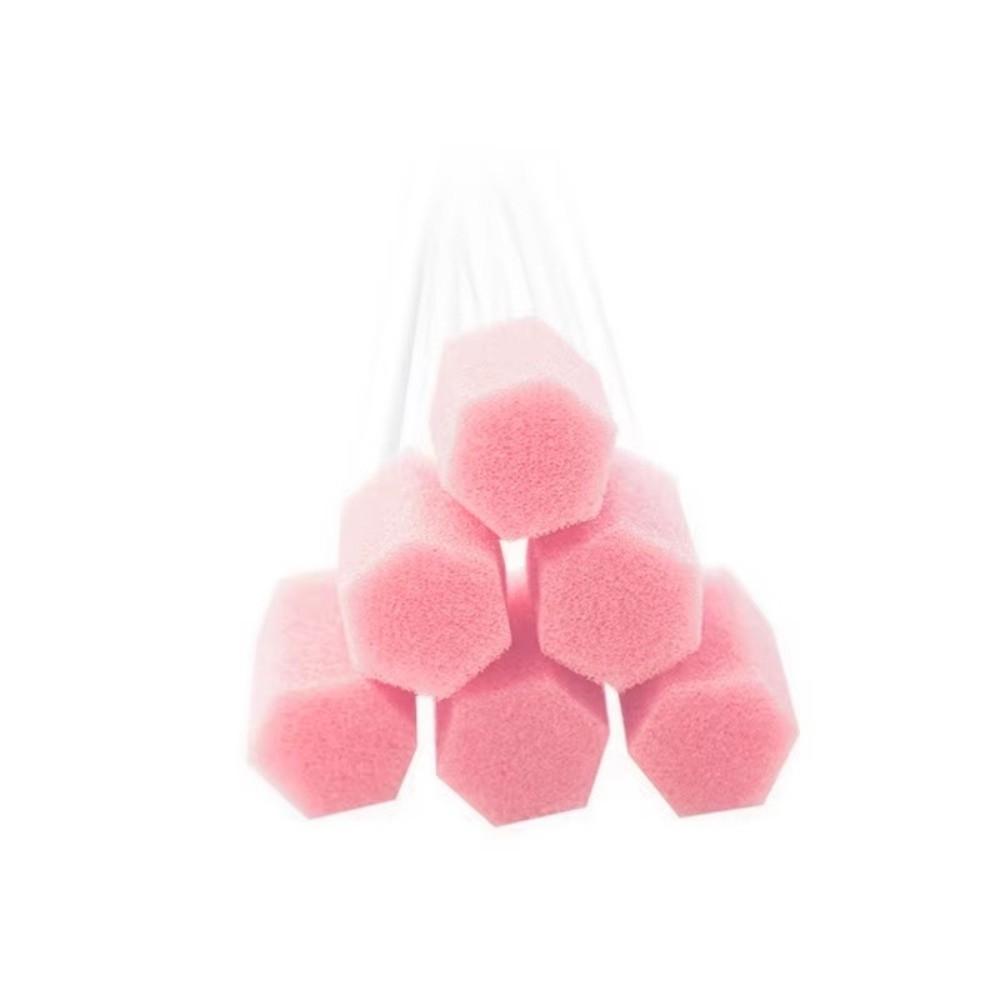 

100PCS Plum Blossom Design Disposable Sponge Stick Teeth Cleaning Sponge Oral Cleaning Accessories A