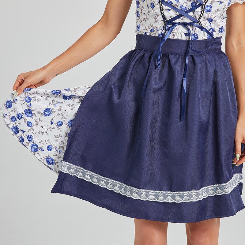European & American Oktoberfest Costume V-Neck Cosplay Dress In Stock