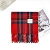 1116 New Korean plaid scarf women's winter senior sense versatile warm scarf student couple shawl dual-purpose