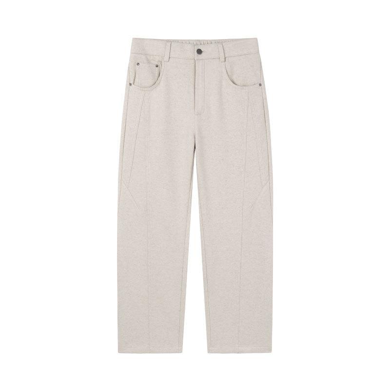 Autumn and Winter New Men's Light Luxury Old Money Wind Wool Straight Casual Pants Men's Simple Trend Loose and Versatile Trousers