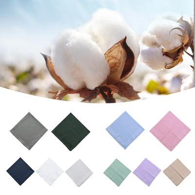 Einfarbiges Taschentuch-Set aus Baumwolle für jedes Alter, große Bandanas, Handtücher, Waschlappen, Damen und Herren, Business-Wischtuch, Einstecktuch, 5-teilig
