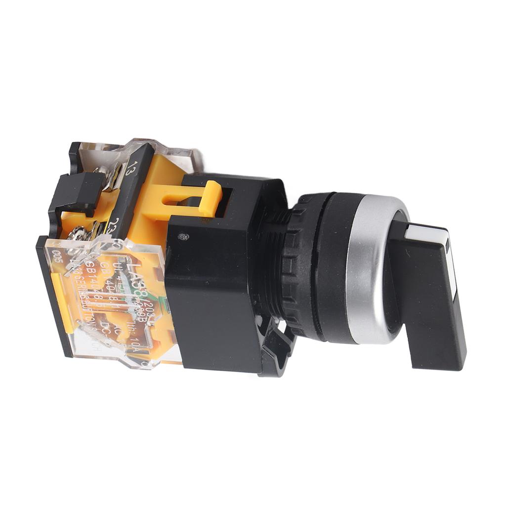 22mm 3 Position Selbstzurückstellender Wahlschalter Drehschalter Langer Griff LA38?20BX33