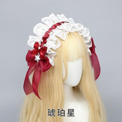 Lolita Girl Lace Headband Japanese Sweet Cute Sister Headgear Hair Accessories Lace-up Maid Two-dimensional Lo Mother Hairpin