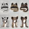 Dark Series Gothic Plush Hat Y2K Cross Metal Style Headwear Cosplay Cat Ear Hat Halloween Punk Rock Warm Cap For Women Men