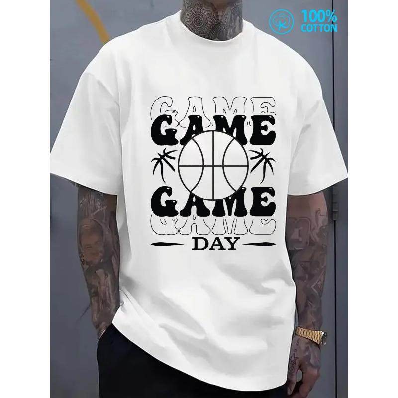 European Size Basketball Game Day Graphic T-Shirt , Funny Tee for Men, , Limited Edition, Elegantly White, Regular Fit, Everyday Comfort