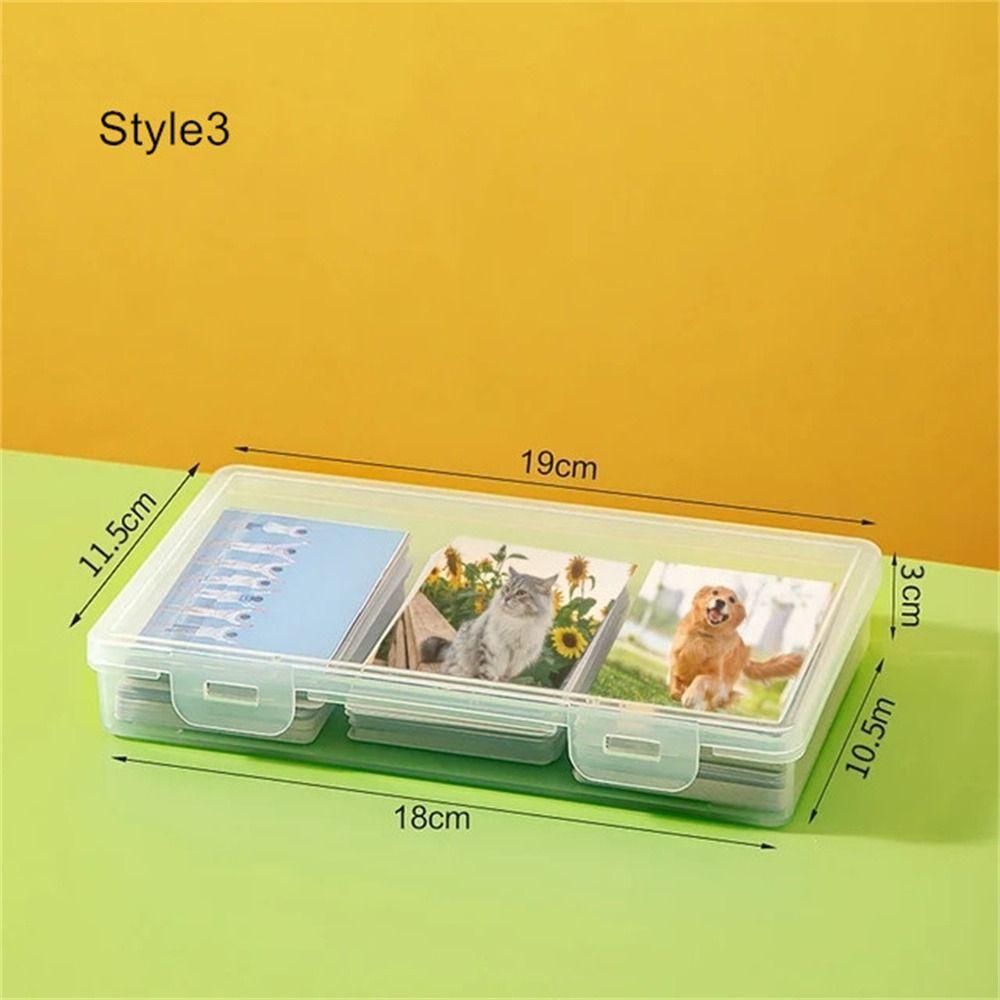 Transparent Idol Photo Storage Box Clear Container Card Collection Organizer  Small Card