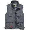 Summer Men's Vest Outdoor Mesh Thin Stand Collar Jacket Sports Quick-drying Vest Fishing Horse Clip Shoulder