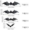 Festival Luminous LED Bat Wall Stickers PVC Black Halloween Bat Stickers DIY Party 3D Wallpaper Decal Haunted House