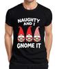 Naughty And I Gnome It Christmas Gnome Gnome Santa Funny Unisexs Tshirt