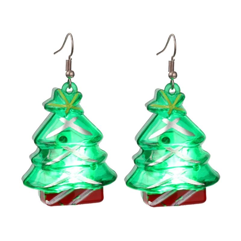 Christmas Party Earrings LED Lights Christmas Tree Glowing Dangler Glow in the Dark Snow Eardrop Easter Present Gift
