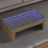 VidaXL Coffee Table with Infinity LED Sonoma Oak 90x50x30 Cm, Side Table, Living Room Table, End Table, 847618