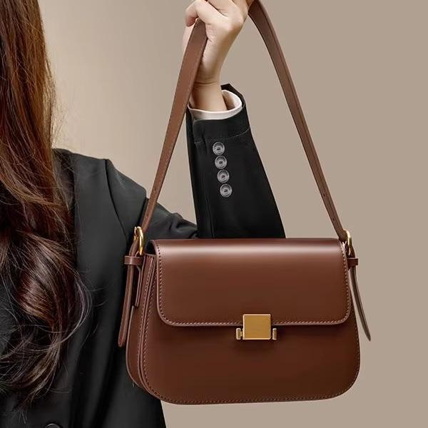 Hot Sale Genuine Leather Women's Small Square Shoulder Bag Fashionable Designer Minimalism Bag Tofu Bag Ladies Crossbody Bags