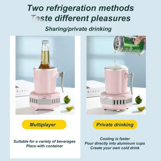 Schnellkühlbecher, einfache One-Touch-Bedienung, tragbarer elektrischer Mini-Getränke-Sofortkühler mit versenktem Stil für Bier, Saft, Kaffee