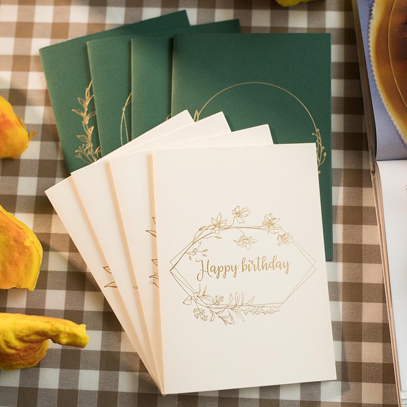 

Retro Bronzing Greeting Cards with Envelop Nordic Thansgiving Christmas Valentine Cards Business Wedding invitation Postcards