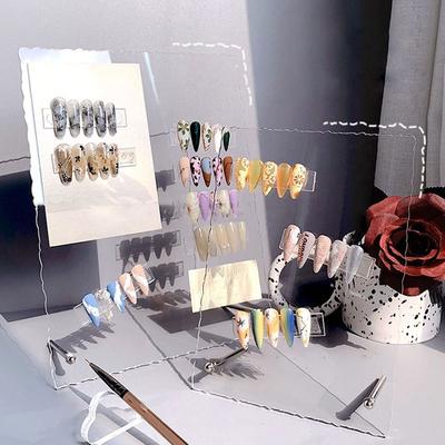 Novo Acrílico Nail Art Fotografia Nail Art Display Nail Prática Nail Stand Painel de Exibição