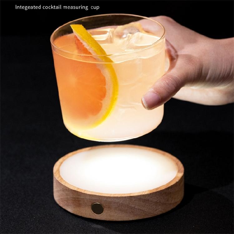 Glowing Drink Coaster with USB Rechargeable Design, Round LED Cup Base for Dining Tables, Coffee Bar, and Cafes