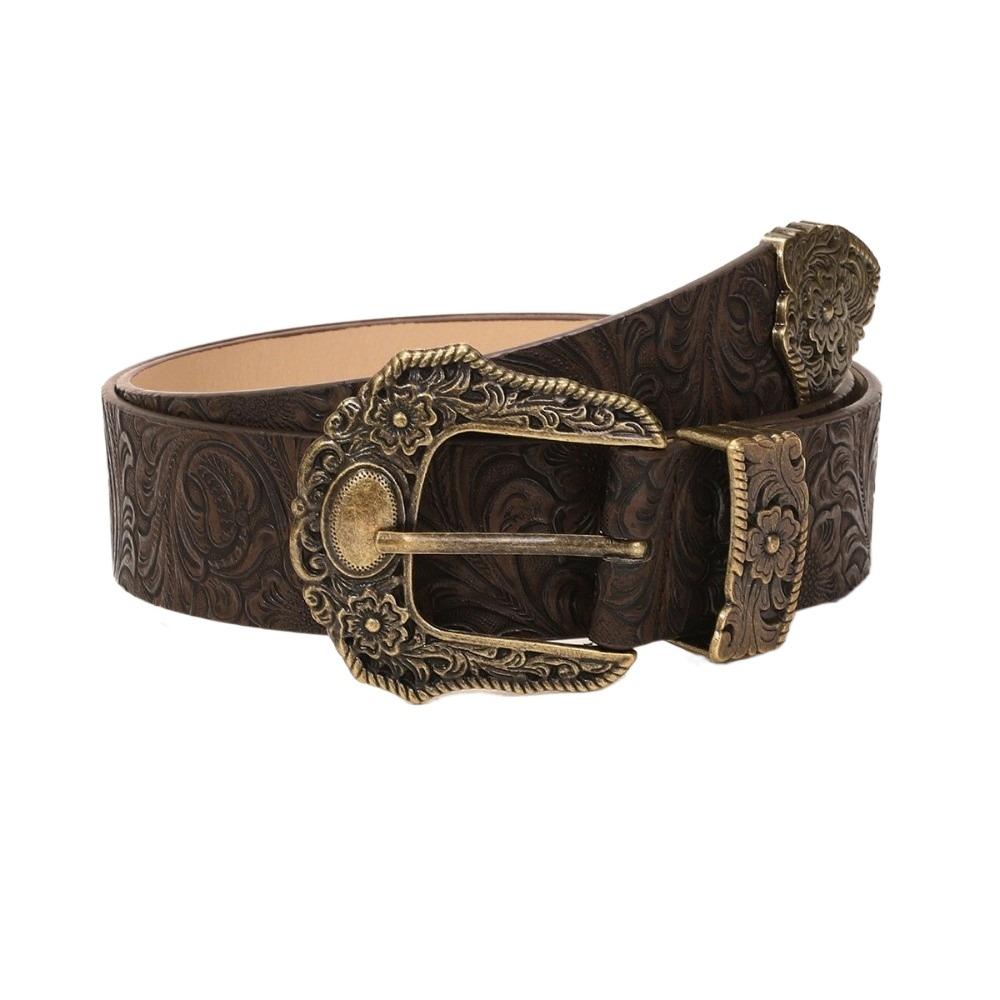 Modischer Breiter Western Cowboy Gürtel PU Leder Vintage Schnalle Gürtel Retro Lässiger Taillengürtel Herren Damen