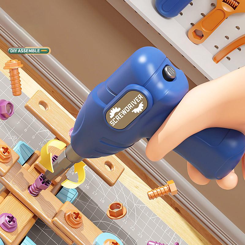 Fai da te Dado Mano Smontaggio Montaggio Puzzle Avvitamento Simulato Cassetta degli Attrezzi Giocattolo Educativo Precoce per Bambini Giocattoli Blocchi ad Inserimento di Forme per Ragazzi