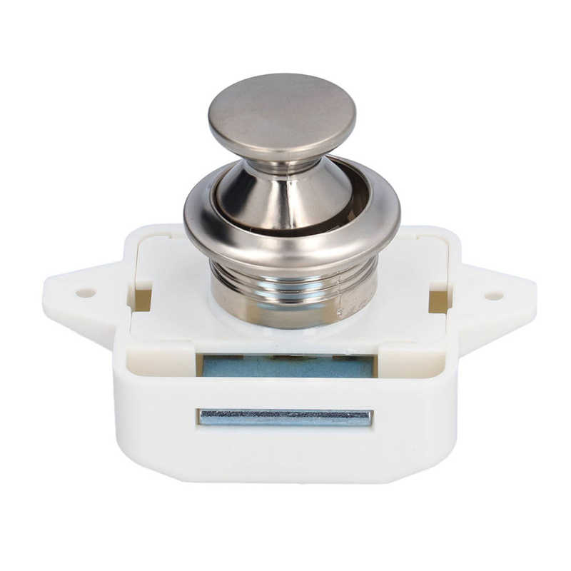 Cabinet Push Button Catch Lock RV Push Button Latch ABS Metal Wide Application for Camper for 14-18mm Door Thickness for