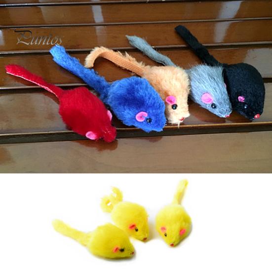 10Pcs Plush Simulation Mouse with Sound Pet Cat Play Scratch Interactive Toy