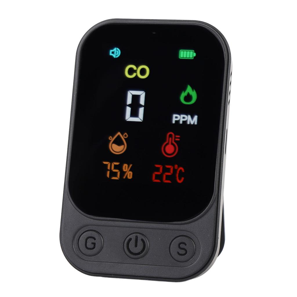 CO Detector Multifunctional Portable Temperature Humidity CO Tester for Travel Tent Picnic 5V