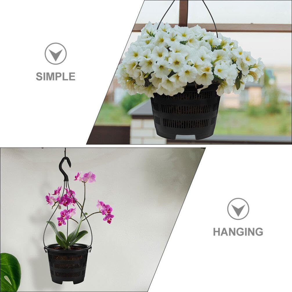 FRCOLOR Hanging Set of Hanging Breathable Flower Thickened Hanging Planter Pots for Orchid Hanging Indoor Hanging Decorative Flower Pots Baskets, 6,
