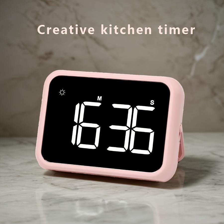 1pc Digital Kitchen Timer, LED Electronic Countdown with Adjustable, Plastic, Battery Operated 3 AAA Not Included, Clear Display for Cooking Learning