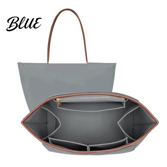 Travel Purse Organizer Insert Felt Multi-compartment Bag Handbag Shape Protector with Zipper Pocket for Women